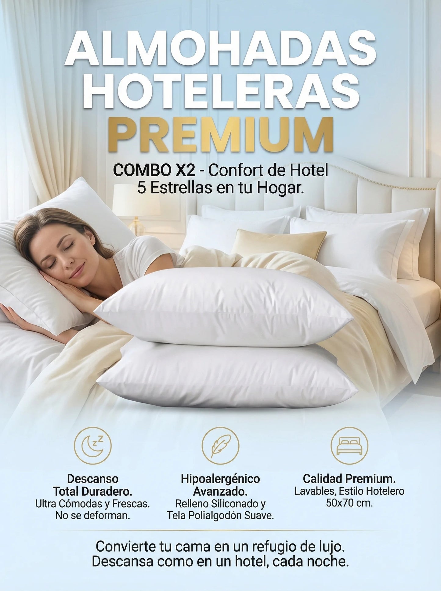 Set de Almohadas Hoteleras