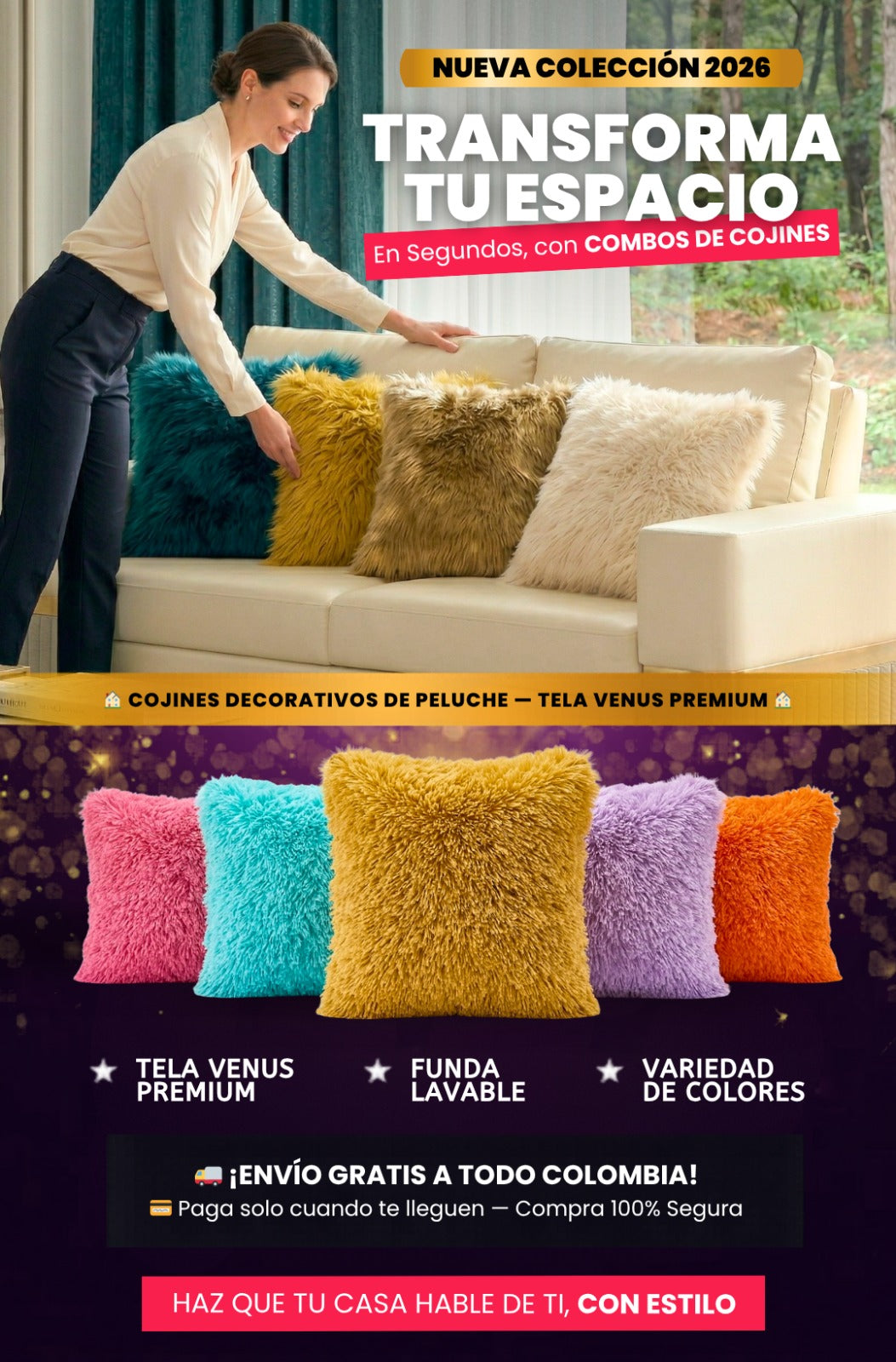 COMBOS DE COJINES DECORATIVOS X2,X3,X4